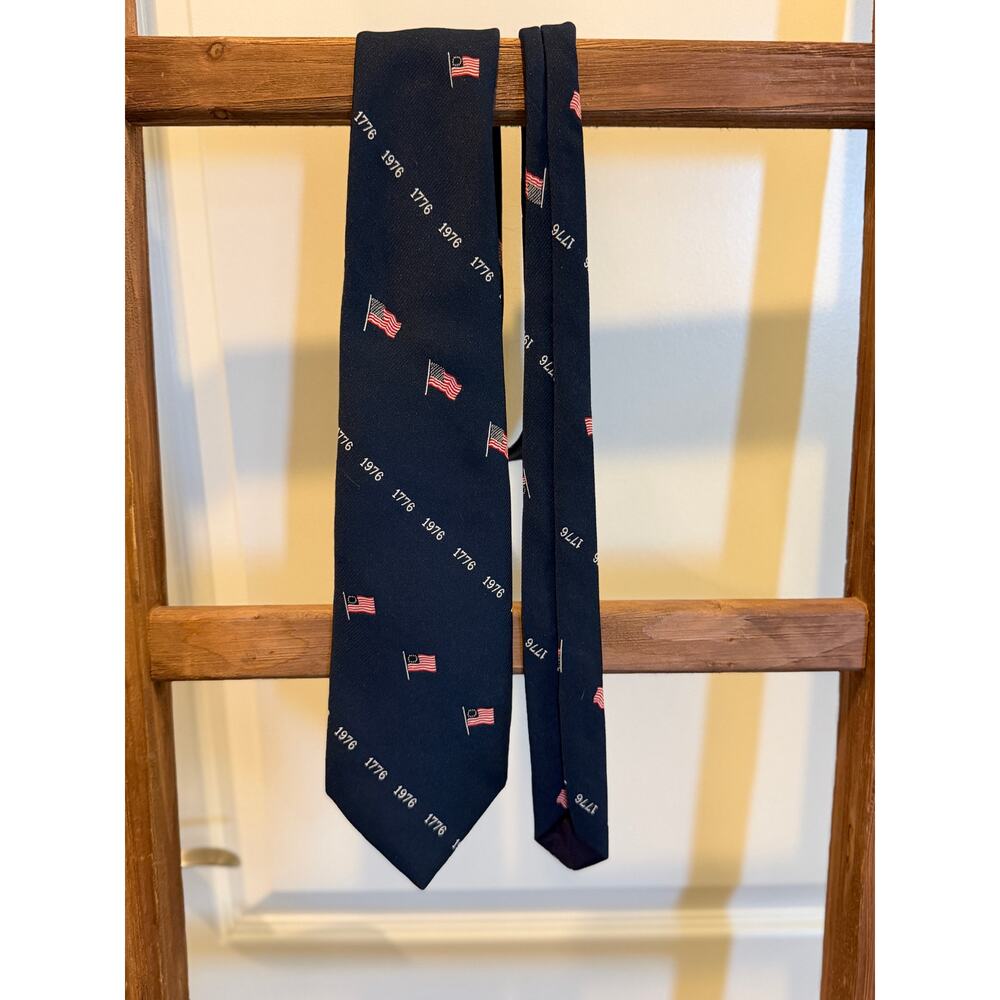 Habano- Navy 1776 1976 flag tie- polyester-bicentennial